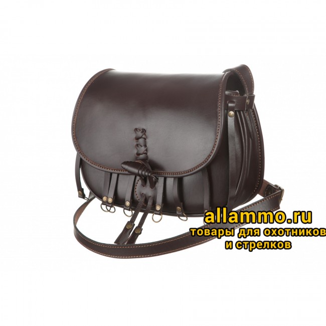 Ягдташ Вектор из натуральной кожи с патронташем 12-16 калибр (3-18)