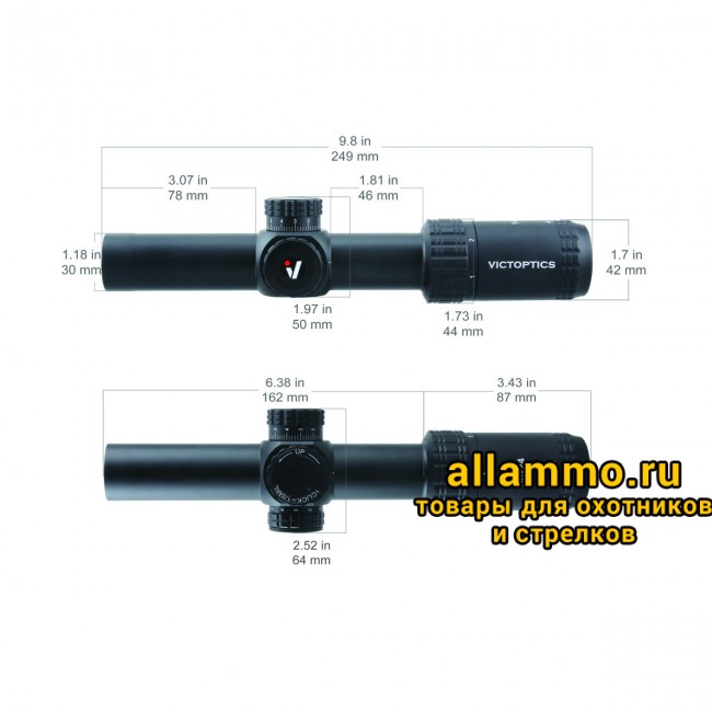 Оптический прицел Vector Optics VictOptics S6 1-6x24 SFP кольца 30мм