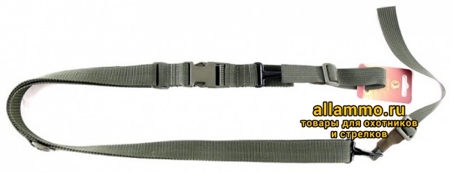 VEKTOR Ремень тактический трехточечный зеленый без плечевой накладки (Р-26 з)