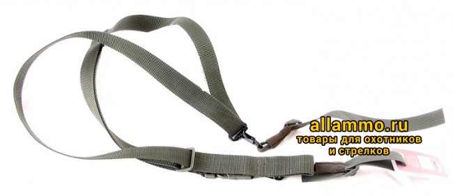 VEKTOR Ремень тактический трехточечный зеленый без плечевой накладки (Р-26 з)