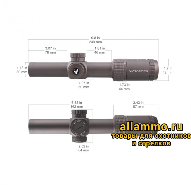 Оптический прицел Vector Optics VictOptics S6 1-6x24 SFP Coyote FDE кольца 30мм