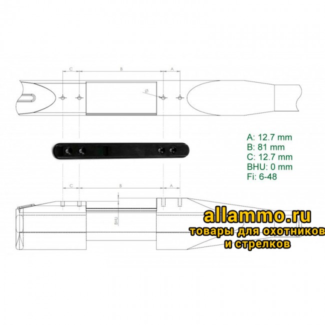 rs03-5 Основание Contessa Alessandro ласточкин хвост для Browning BAR / Benelli Argo (RS03)