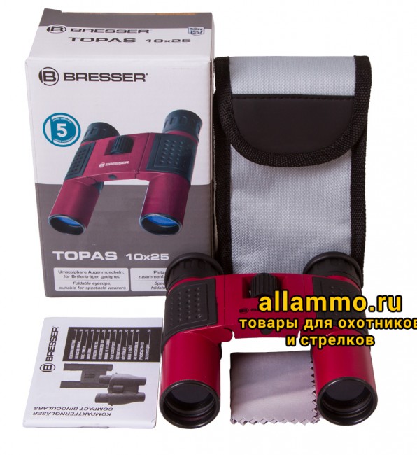 Бинокль Bresser Topas 10x25 Red