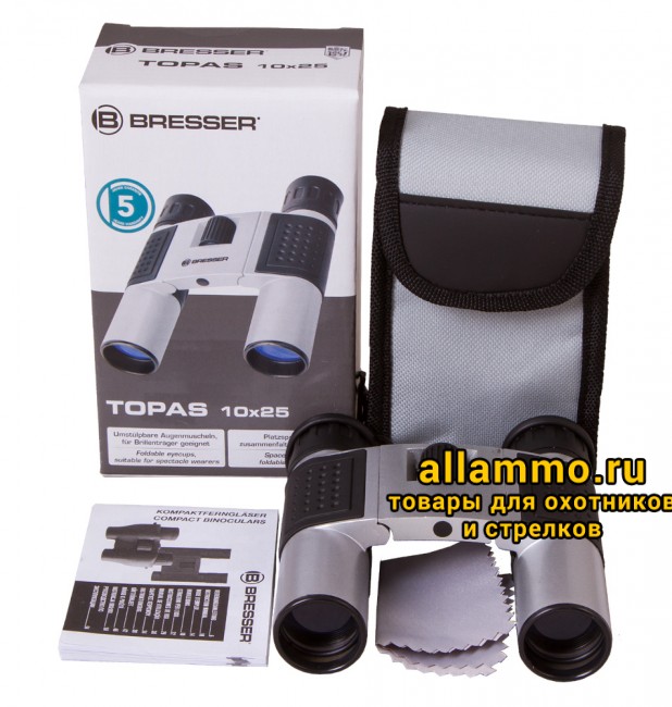 Бинокль Bresser Topas 10x25 Silver