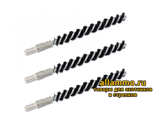 553169280c673720ede340cd45c741e8.jpg Ерш Bore Tech щетинный, к. .22(5,6мм), папа 8/32, комплект 3шт., нейлоновый (BTNR-22-003)