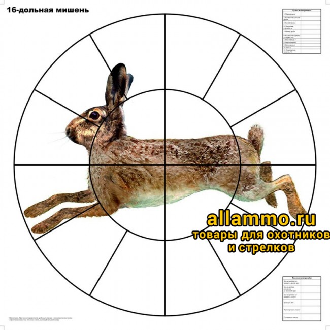 d4cf82e2bd8c378774fedd908b53e157.jpg Мишень для пристрелки дробовых ружей 16-дольная Русак, 800х800 мм (100 шт./уп.)