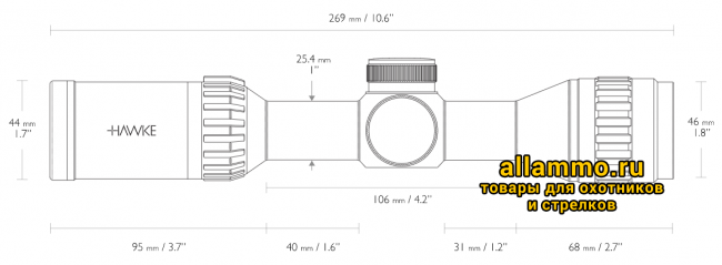Оптический прицел Hawke Airmax 2-7x32 AO
