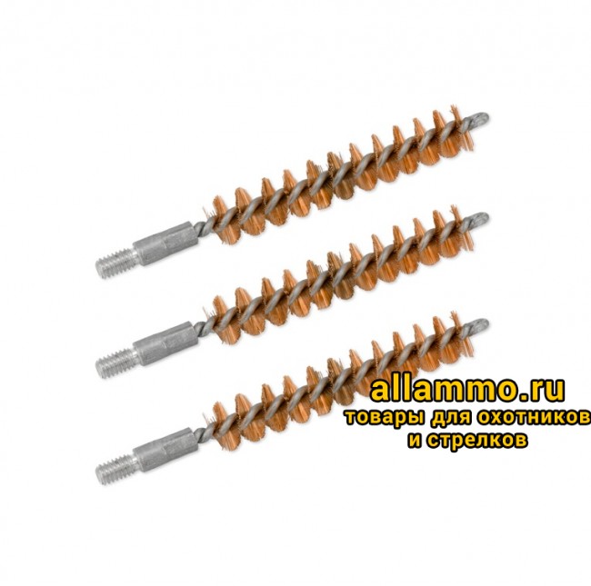 13959f534e3e037052ad3ad428cff7f0.jpg Ерш Bore Tech щетинный, к. .338(8,5мм), папа 8/32, комплект 3шт., бронзовый (BTBR-338-03)