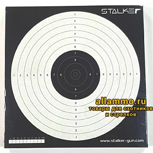 Мишень для пневматики логотип STALKER №17 170х170 мм, картон (50шт/уп)