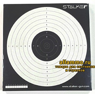Мишень для пневматики логотип STALKER №17 170х170 мм, картон (50шт/уп ...