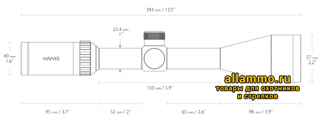 Оптический прицел Hawke Vantage IR 3-9x50