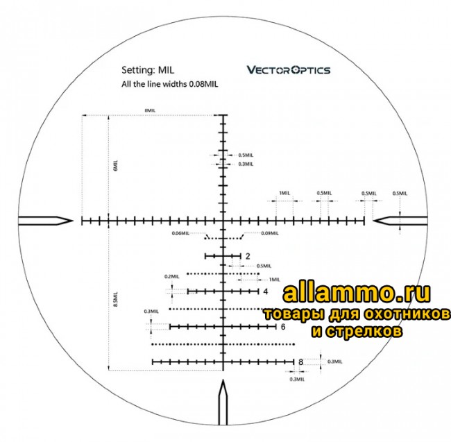 Оптический прицел Vector Optics Marksman 6-24x50 FFP кольца 30 мм