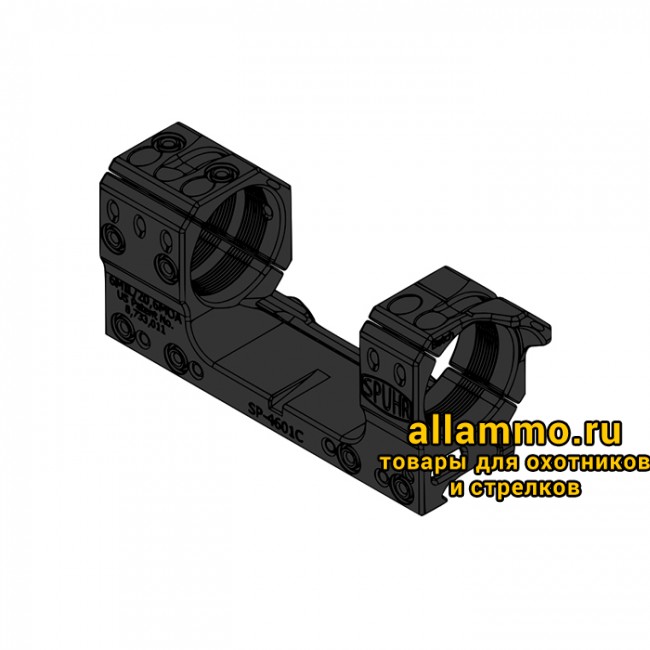 Монтажная область 1 копия SP-4601 Единое основание SPUHR с кольцами 34 мм для установки на picatinny, наклон 6 MIL/ 20,6 MOA Швеция
