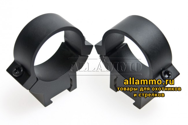 Крепления Warne (кольца 25,4мм) на базу ласточкин хвост 12мм средние Medium 721M