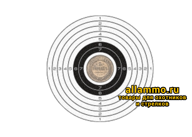 Мишень для пневматики 25 м цветная, рисунок " 5 КОП" (140х140)