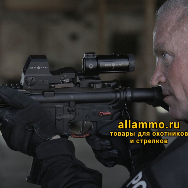 019cdc10b7a4d033f49cc89306d78782.jpg Увеличитель Sightmark T-3 х3 на Waever/Picatinny быстросъемный, откидной кронштейн (SM19063)