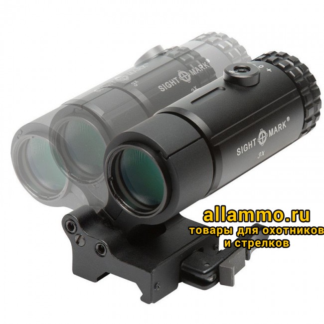 7153837e1e6b7dbd54b993b938a54c01.jpg Увеличитель Sightmark T-3 х3 на Waever/Picatinny быстросъемный, откидной кронштейн (SM19063)