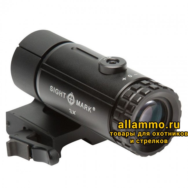 15f44a3bd3a58d84deb8c18a303d3bb0.jpg Увеличитель Sightmark T-3 х3 на Waever/Picatinny быстросъемный, откидной кронштейн (SM19063)
