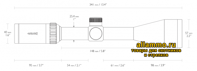 Оптический прицел Hawke Vantage IR 4-12x50