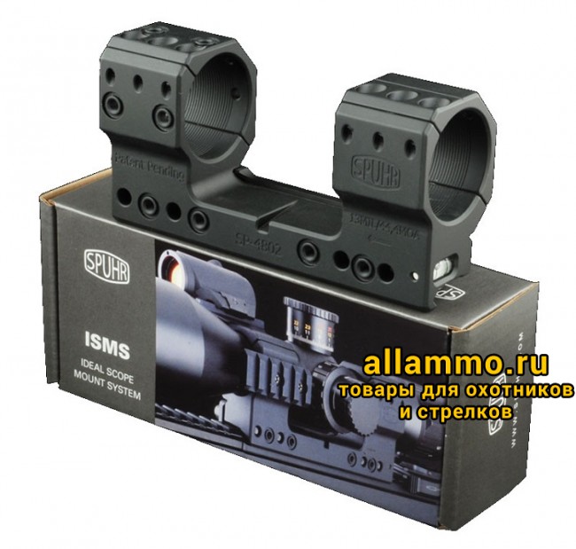 Картинка SP-4802 Единое основание SPUHR с кольцами 34 мм для установки на picatinny, наклон 13 MIL/44,4 MOA Швеция