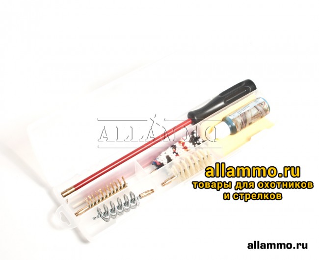 Набор для чистки NIMAR в прозрачной пластиковой упаковке, калибр 20, шомпол металлический