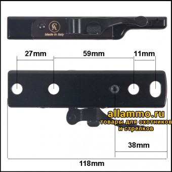 SBP01/30/7,5 Быстросъемное единое основание Contessa Alessandro кольца 30мм на Weaver BH=7,5мм