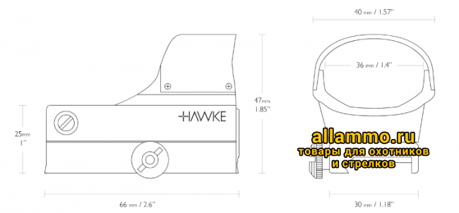 Коллиматорный прицел Hawke Reflex Dot Sight на Weaver 5MOA (12134)