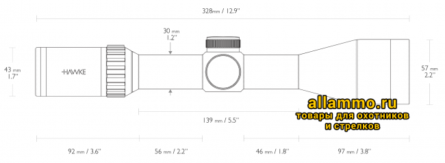 14274 Оптический прицел Hawke Vantage 30 WA IR 2,5-10х50