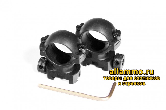 Стойка Л 25.4х28мм Стойка Л (кольца 25,4мм) на базу ласточкин хвост 8-12мм