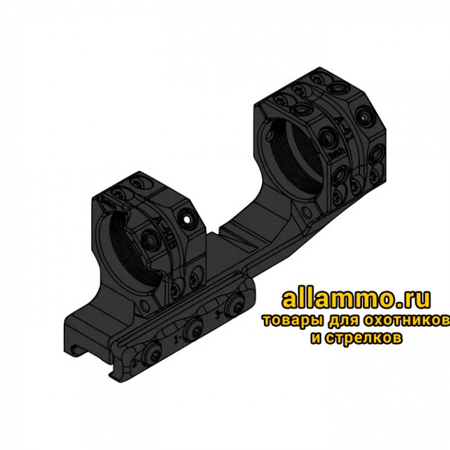Тактический кронштейн SPUHR D34мм для установки на Picatinny, H38мм, без наклона, с выносом (SP-4016)